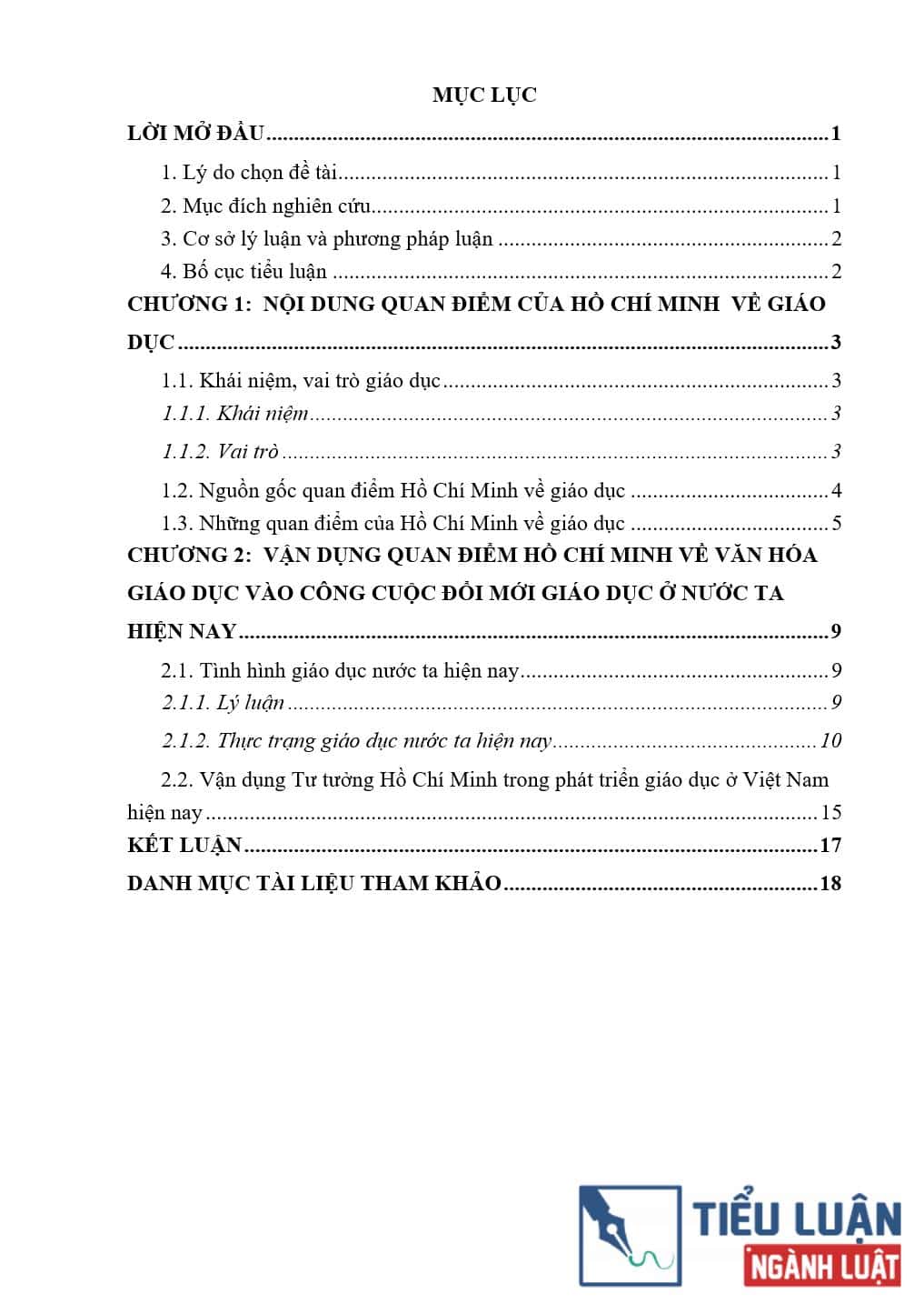 tieu luan quan diem cua ho chi minh ve giao duc van dung vao doi moi nen giao duc nuoc ta hien nay 2