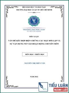 [Tiểu luận 2022] Vấn đề kết hợp biện chứng các mặt đối lập và sự vận dụng nó vào hoạt động chuyên môn