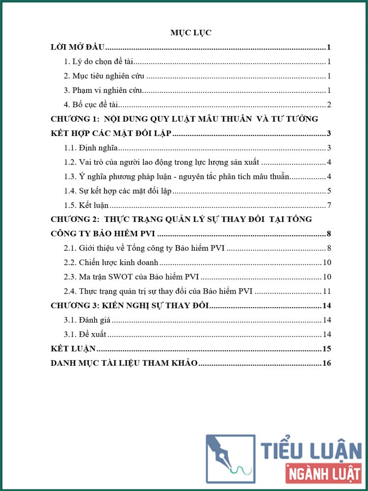 [Tiểu luận 2022] Vấn đề kết hợp biện chứng các mặt đối lập và sự vận dụng nó vào hoạt động chuyên môn