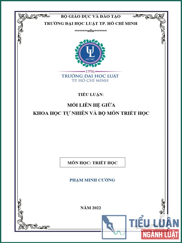 [Tiểu luận 2022] Mối liên hệ giữa khoa học tự nhiên và bộ môn Triết học