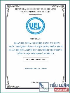 [Tiểu luận 2022] Quan hệ giữa cơ sở hạ tầng và kiến trúc thượng tầng và vận dụng phân tích quan hệ giữa kinh tế với chính trị trong công cuộc đổi mới ở nước ta