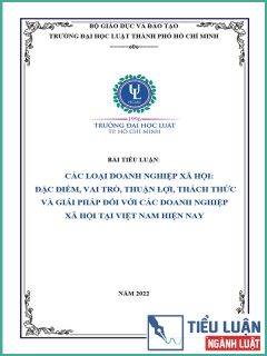 [Tiểu luận 2022] Các loại doanh nghiệp xã hội: Đặc điểm, vai trò, thuận lợi, thách thức và giải pháp đối với các doanh nghiệp xã hội tại Việt Nam hiện nay