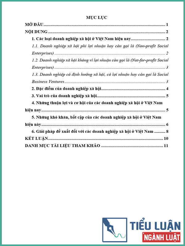 [Tiểu luận 2022] Các loại doanh nghiệp xã hội: Đặc điểm, vai trò, thuận lợi, thách thức và giải pháp đối với các doanh nghiệp xã hội tại Việt Nam hiện nay