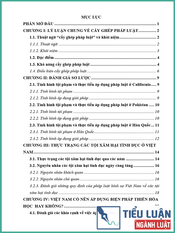 [Tiểu luận 2022] Dự liệu khả năng cấy ghép biện pháp thiến hóa học vào pháp luật Việt Nam