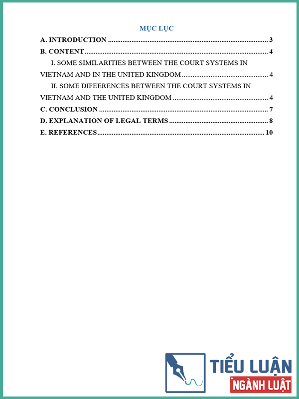 [Essay 2022] Compare the court system in Vietnam and in the UK
