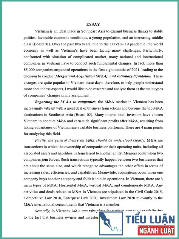 [Essay 2022] Discuss on at least two fundamental changes to the companies in Vietnam