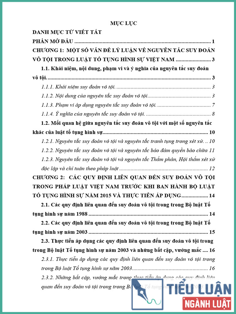 [Tiểu luận 2021] Nguyên tắc suy đoán vô tội trong Tố tụng hình sự Việt Nam