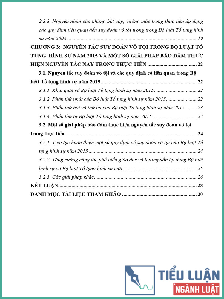 [Tiểu luận 2021] Nguyên tắc suy đoán vô tội trong Tố tụng hình sự Việt Nam