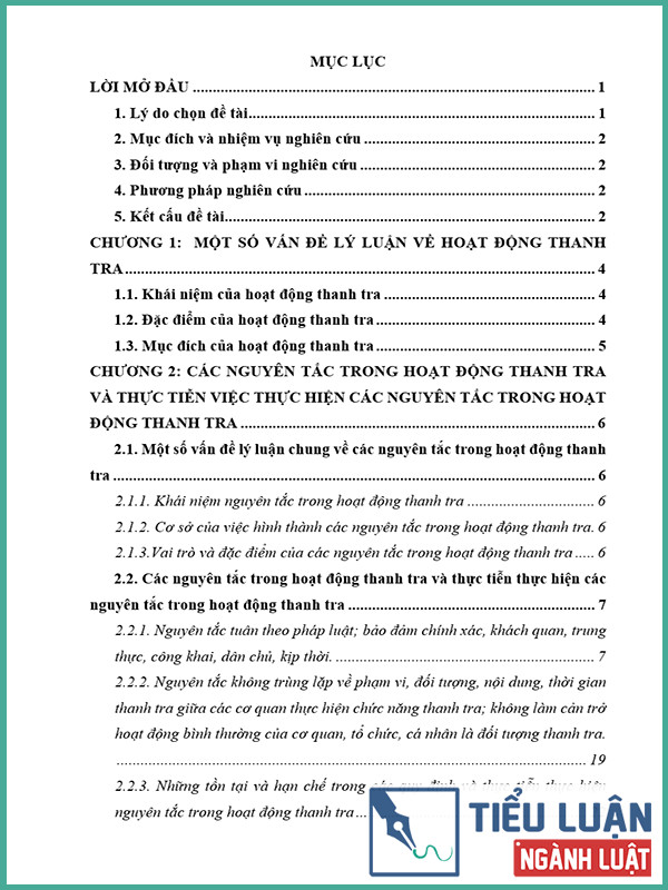 [Tiểu luận 2022] Nguyên tắc trong hoạt động thanh tra. Liên hệ thực tiễn