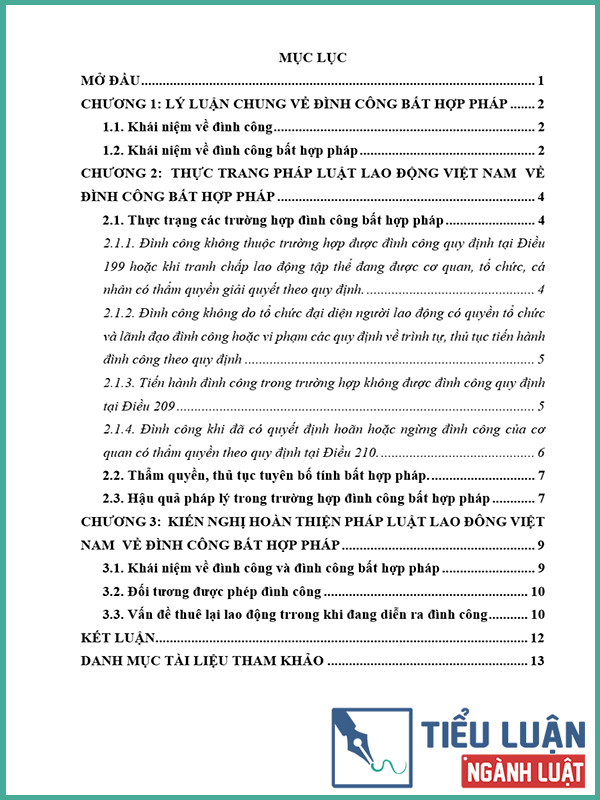 [Tiểu luận 2022] Phân tích thực trạng pháp luật lao động Việt Nam về đình công bất hợp pháp và đề xuất một số kiến nghị