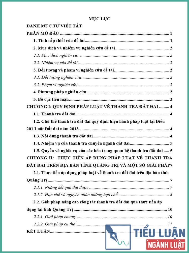 [Tiểu luận 2021] Pháp luật về thanh tra đất đai qua thực tiễn áp dụng tại địa bàn tỉnh Quảng Trị