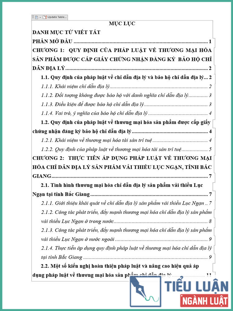 [Tiểu luận 2021] Thực tiễn áp dụng pháp luật về thương mại hóa chỉ dẫn địa lý sản phẩm vải thiều Lục Ngạn, tỉnh Bắc Giang
