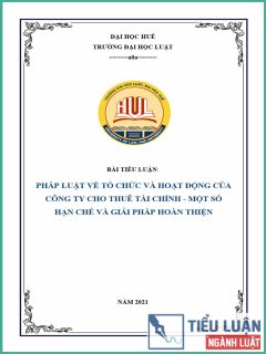 [Tiểu luận 2021] Pháp luật về tổ chức và hoạt động của công ty cho thuê tài chính - Một số hạn chế và giải pháp hoàn thiện