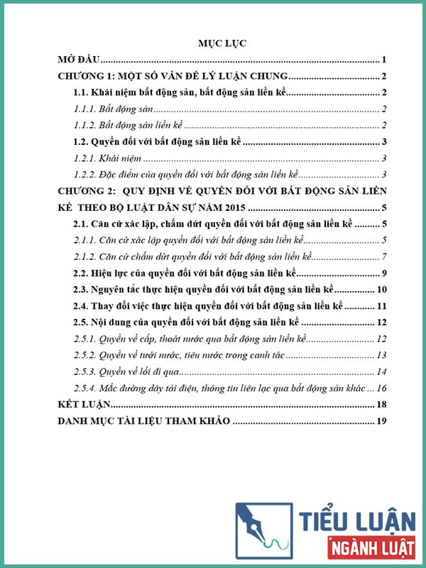 [Tiểu luận 2022] Quyền đối với bất động sản liền kề theo quy định của Bộ luật Dân sự năm 2015 (Bài 1)