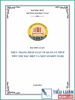 [Tiểu luận 2021] Thực trạng pháp luật về quản lý thuế tiêu thụ đặc biệt và một số kiến nghị