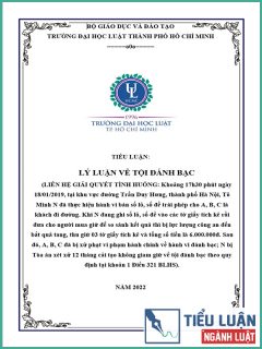 [Tiểu luận 2022] Lý luận về Tội đánh bạc. Liên hệ giải quyết tình huống?