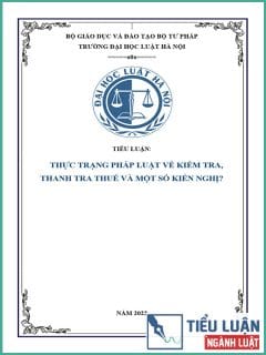 [Tiểu luận 2022] Thực trạng pháp luật về kiểm tra, thanh tra thuế và một số kiến nghị