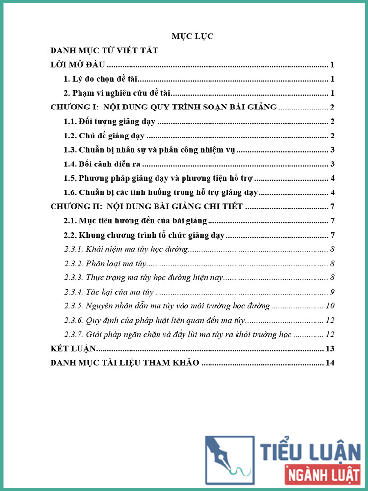 [Tiểu luận 2021] Xây dựng bài giảng dạy pháp luật cộng đồng về ma túy học đường cho học sinh THPT Thái Phiên, huyện Thăng Bình, tỉnh Quảng Nam