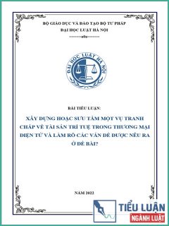 [Tiểu luận 2021] Xây dựng hoặc sưu tầm một vụ tranh chấp về tài sản trí tuệ trong thương mại điện tử và làm rõ các vấn đề được nêu ra ở đề bài?