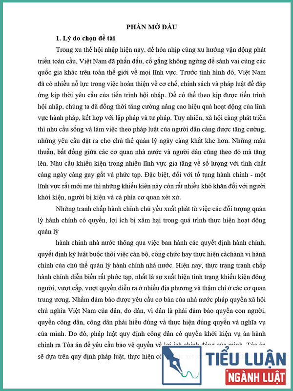 [Tiểu luận 2022] Xét xử sơ thẩm vụ án hành chính theo quy định của pháp luật Việt Nam