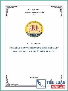 [Tiểu luận 2021] Ngoại lệ chung theo quy định tại GATT năm 1994 của WTO và thực tiễn áp dụng
