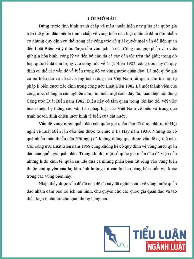 [Tiểu luận 2021] Công ước Luật Biển năm 1982 về vùng nước quần đảo: Thực tiễn áp dụng tại Philippines