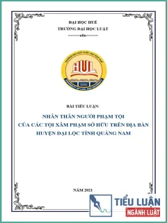 [Tiểu luận 2021] Nhân thân người phạm tội của các tội xâm phạm sỡ hữu trên địa bàn huyện Đại Lộc, tỉnh Quảng Nam