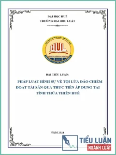 Pháp luật hình sự về Tội lừa đảo chiếm đoạt tài sản qua thực tiễn áp dụng tại tỉnh Thừa Thiên Huế