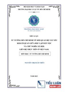 [Tiểu luận 2023] Tư tưởng Hồ Chí Minh về mối quan hệ tất yếu khách quan giữa độc lập dân tộc và chủ nghĩa xã hội. Liên hệ với thực tiễn ở Việt Nam?