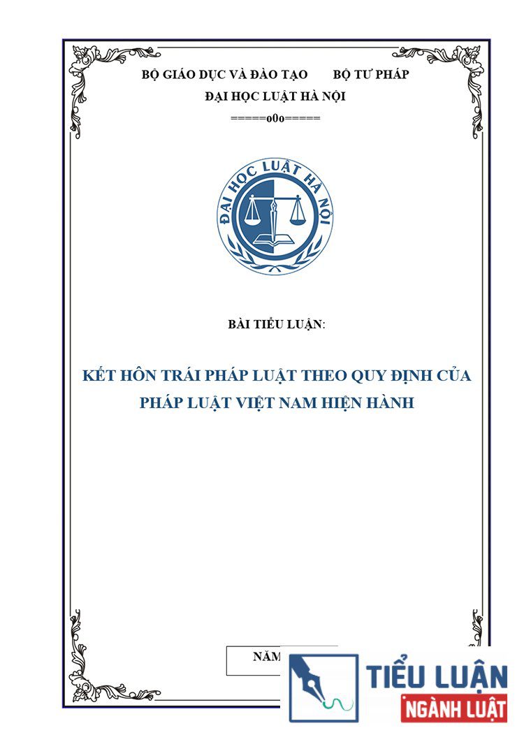 [Tiểu luận 2024] Kết hôn trái pháp luật theo quy định của pháp luật Việt Nam hiện hành