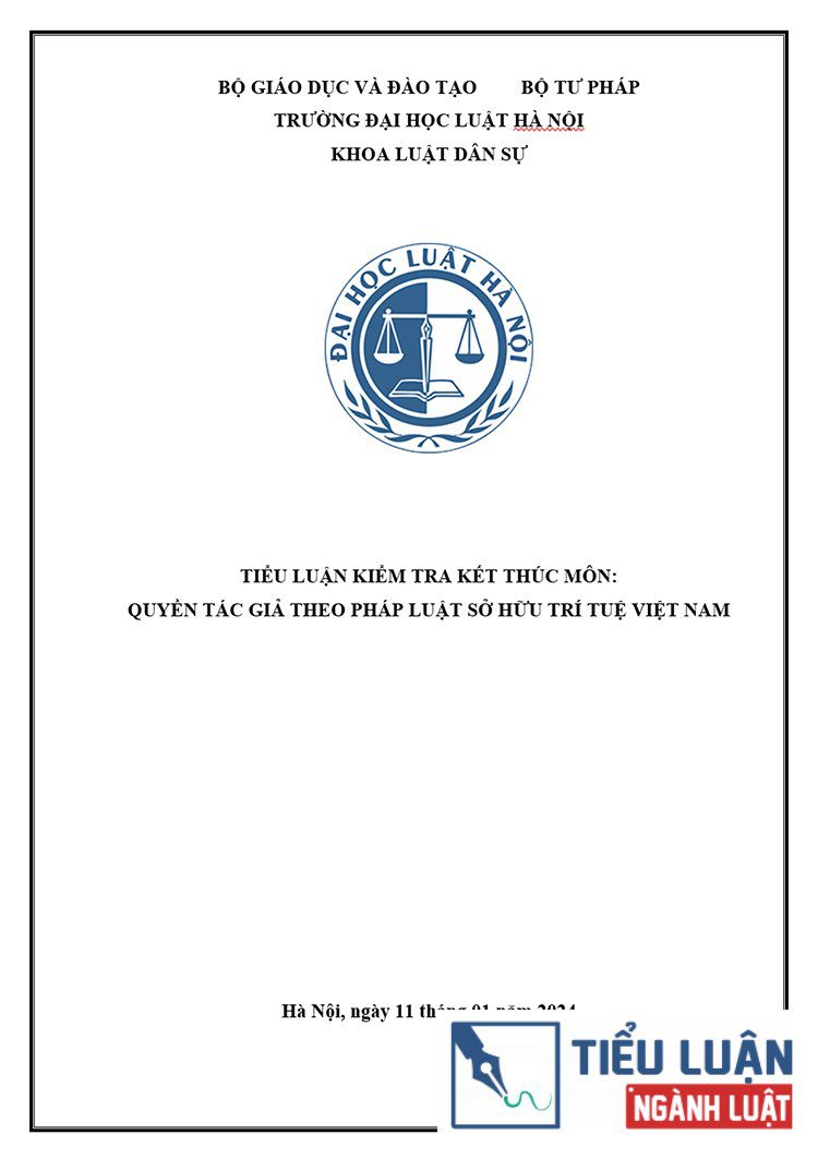 [Tiểu luận 2024] Quyền tác giả theo pháp luật Luật Sở hữu trí tuệ Việt Nam
