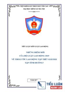 [Tiểu luận 2022] Những điểm mới của thỏa ước lao động tập thể trong Bộ luật Lao động năm 2019? Giải bài tập tình huống?