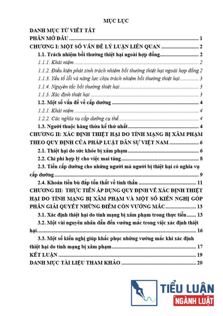 B0121 xac dinh thiet hai do tinh mang bi xam pham theo quy dinh cua phap luat dan su 2