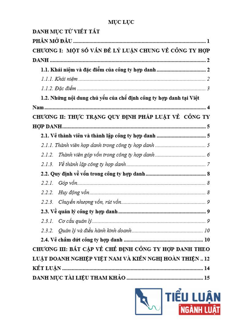 B0130 phap luat viet nam ve cong ty hop danh theo luat doanh nghiep nam 2020 2