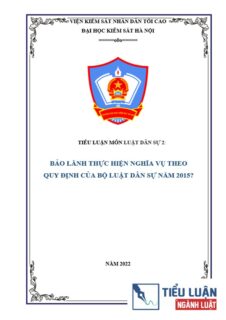 [Tiểu luận 2022] Bảo lãnh thực hiện nghĩa vụ theo quy định của Bộ luật Dân sự năm 2015