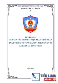 [Tiểu luận 2022] Nguyên tắc kiểm sát việc tuân theo pháp luật trong tố tụng dân sự - Những vấn đề lý luận và thực tiễn