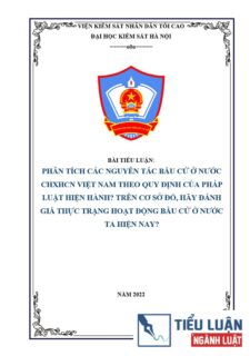 [Tiểu luận 2022] Phân tích các nguyên tắc bầu cử ở nước Cộng hòa xã hội chủ nghĩa Việt Nam theo quy định của pháp luật hiện hành? Trên cơ sở đó, hãy đánh giá thực trạng hoạt động bầu cử ở nước ta hiện nay?