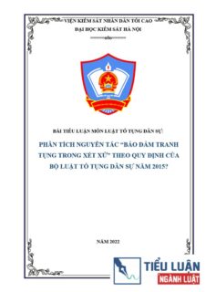 [Tiểu luận 2022] Phân tích nguyên tắc bảo đảm tranh tụng trong xét xử theo quy định của BLTTDS năm 2015
