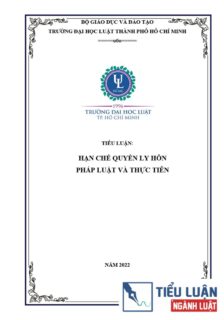 [Tiểu luận 2022] Hạn chế quyền ly hôn - Pháp luật và thực tiễn
