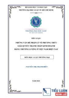 [Tiểu luận 2021] Những vấn đề pháp lý về phương thức giải quyết tranh chấp kinh doanh bằng thương lượng ở Việt Nam hiện nay
