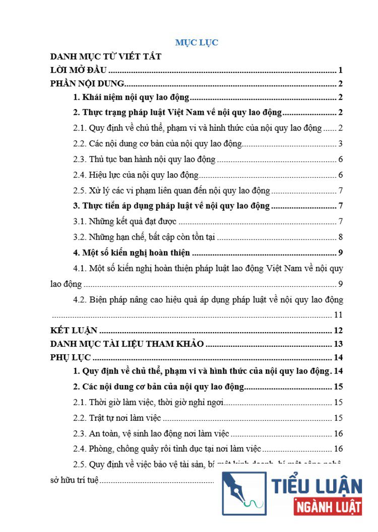 phan tich thuc trang phap luat lao dong viet nam ve noi quy lao dong 2