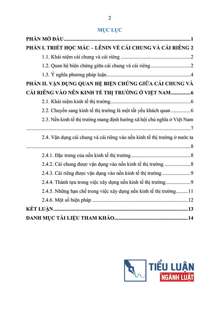 bien chung giua cai rieng va cai chung va van dung trong qua trinh xay dung kinh te thi truong bai 4 2