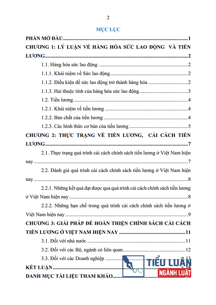 hang hoa suc lao dong va van de tien luong cai cach tien luong o viet nam hien nay 2