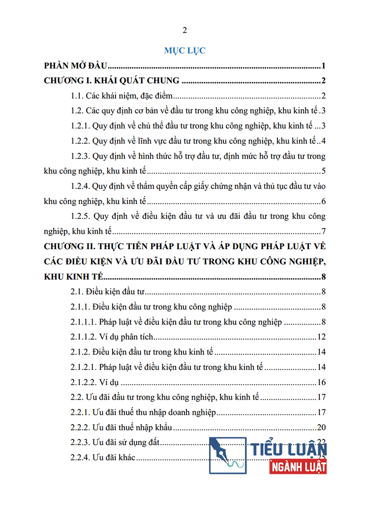 phan tich cac dieu kien va uu dai dau tu trong khu cong nghiep khu kinh te 2