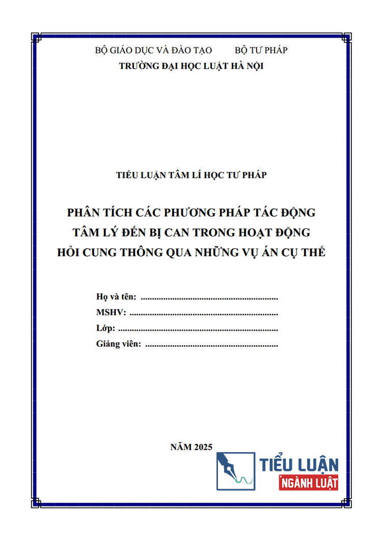 phan tich cac phuong phap tac dong tam ly den bi can trong hoat dong hoi cung 1