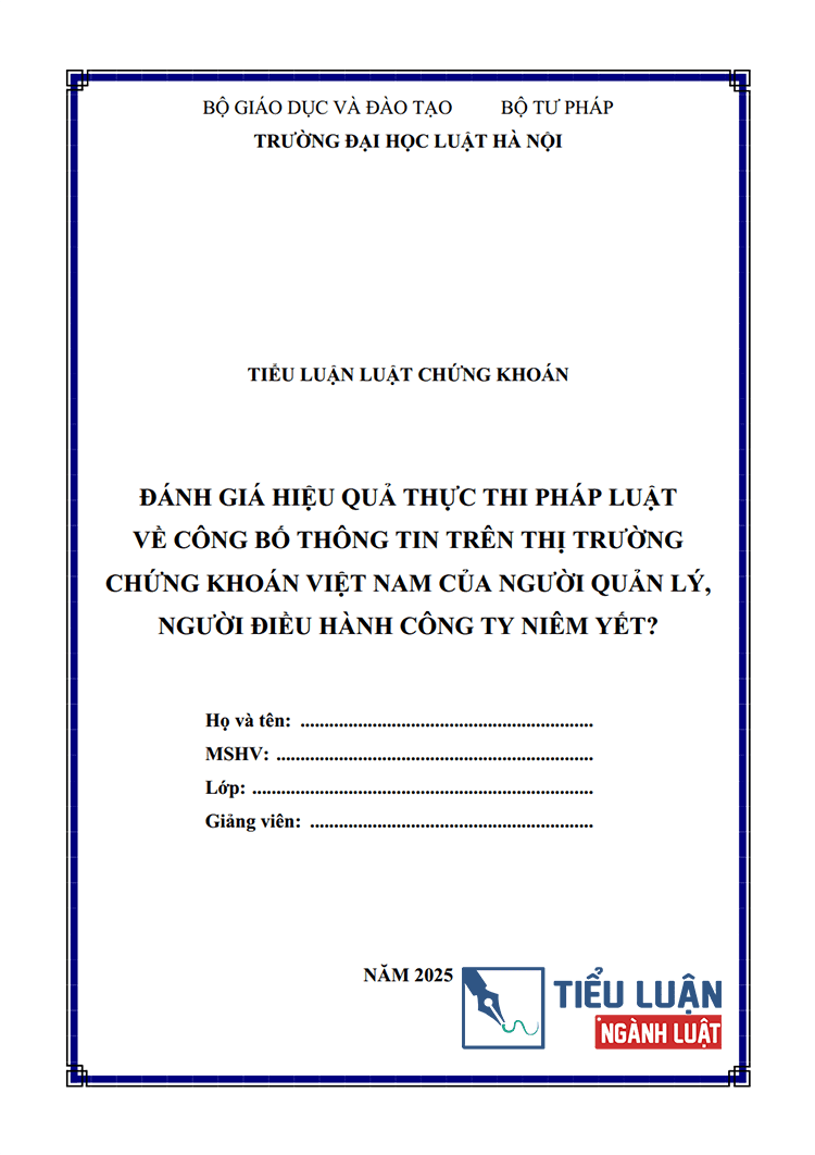 phap luat ve cong bo thong tin tren thi truong chung khoan viet nam cua nguoi quan ly nguoi dieu hanh cong ty niem yet 1