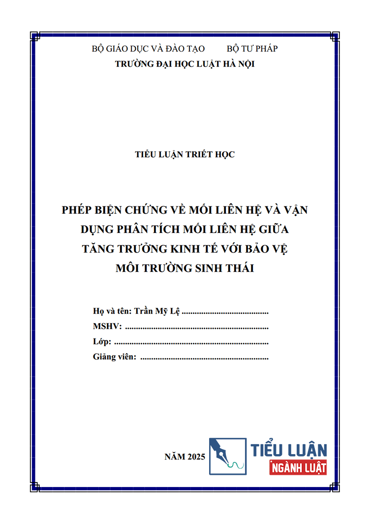 phep bien chung ve moi lien he pho bien va van dung lien he giua tang truong kinh te voi bao ve moi truong bai 11 1