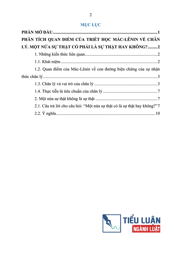 quan diem cua triet hoc mac lenin ve chan ly 2