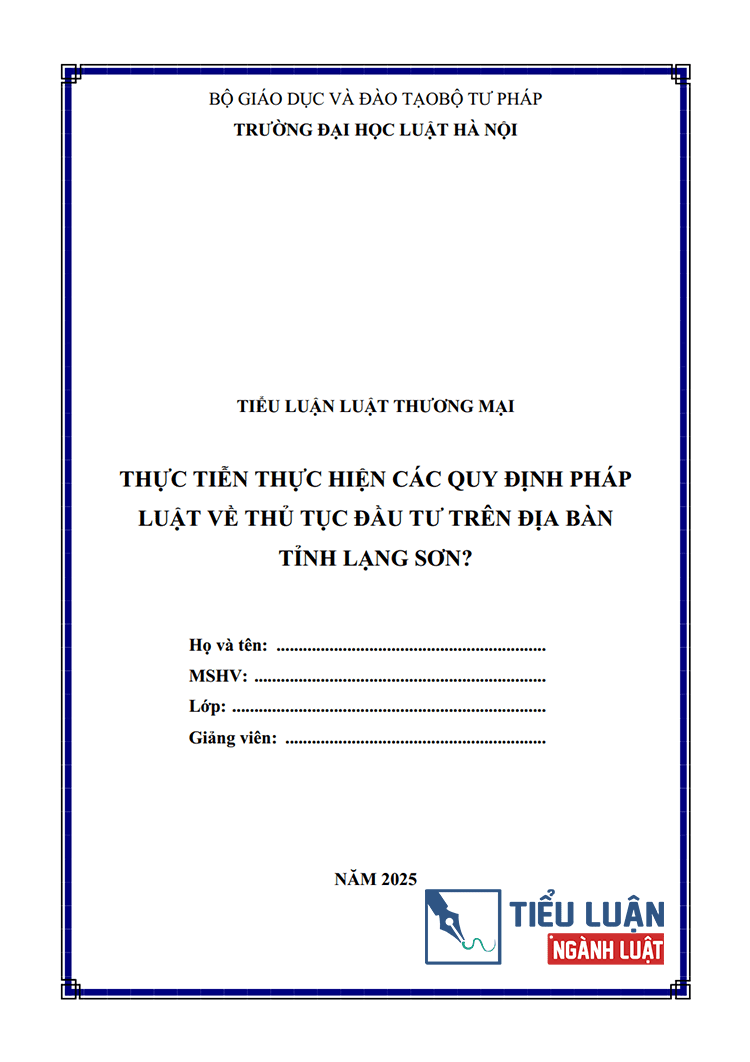 thuc tien thuc hien cac quy dinh phap luat ve thu tuc dau tu tren dia ban tinh lang son 1