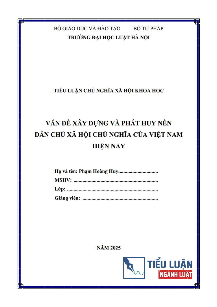 van de xay dung va phat huy nen dan chu xa hoi chu nghia cua viet nam hien nay 1